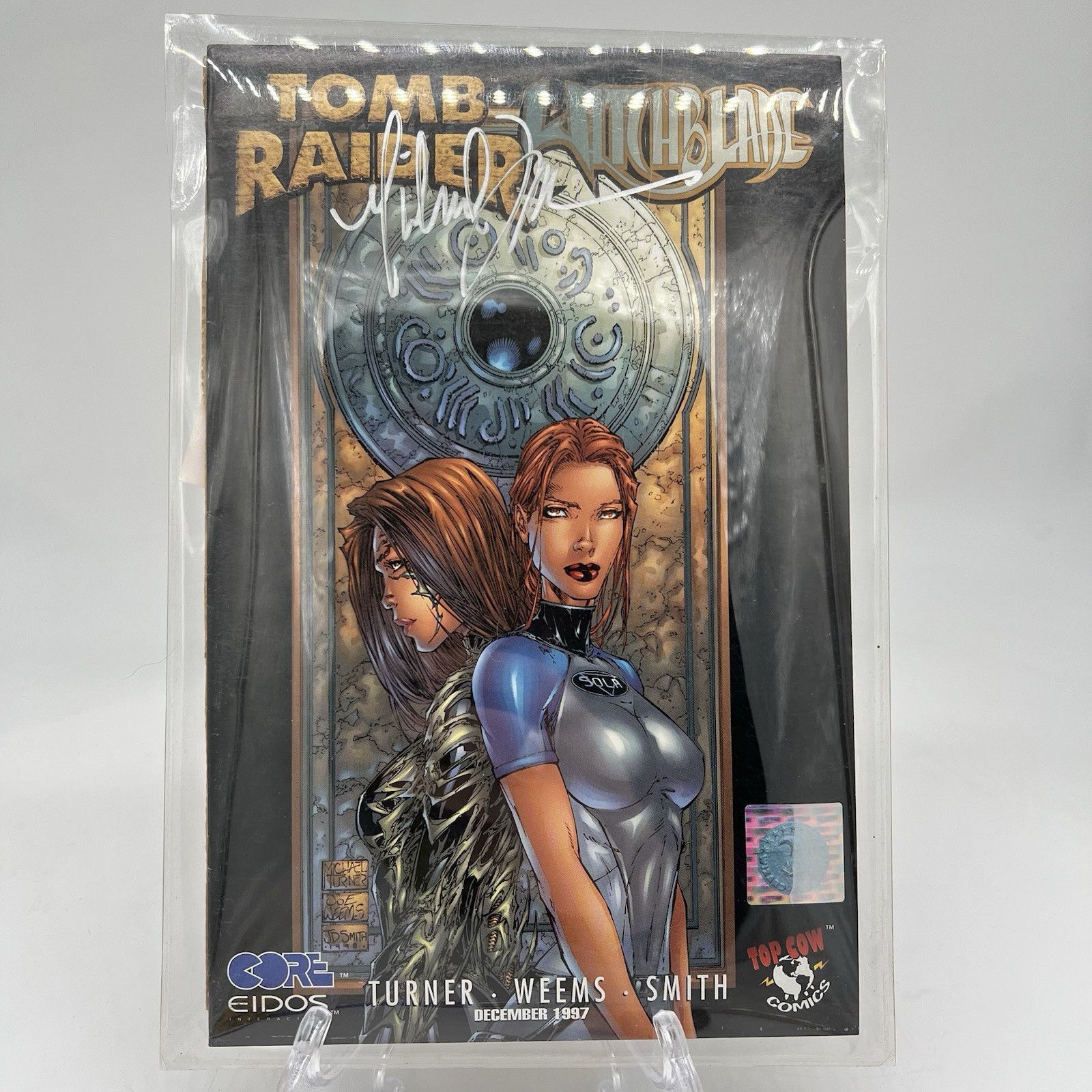 Tomb Raider Witchblade 1 Black Variant 1st Lara Croft Signed Turner WCoa